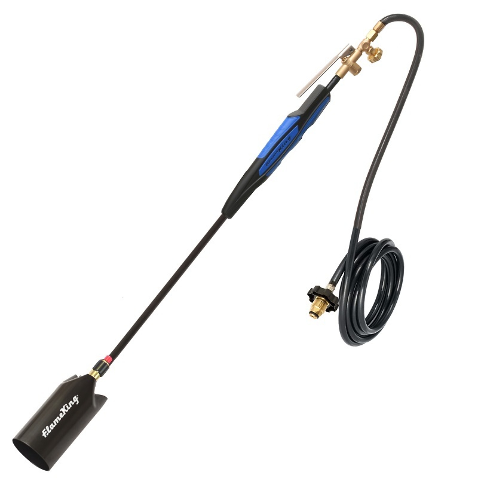 Flame King, heavy duty propane torch weed burner, black, w/push button piezo ignitor, YSN500K-IG